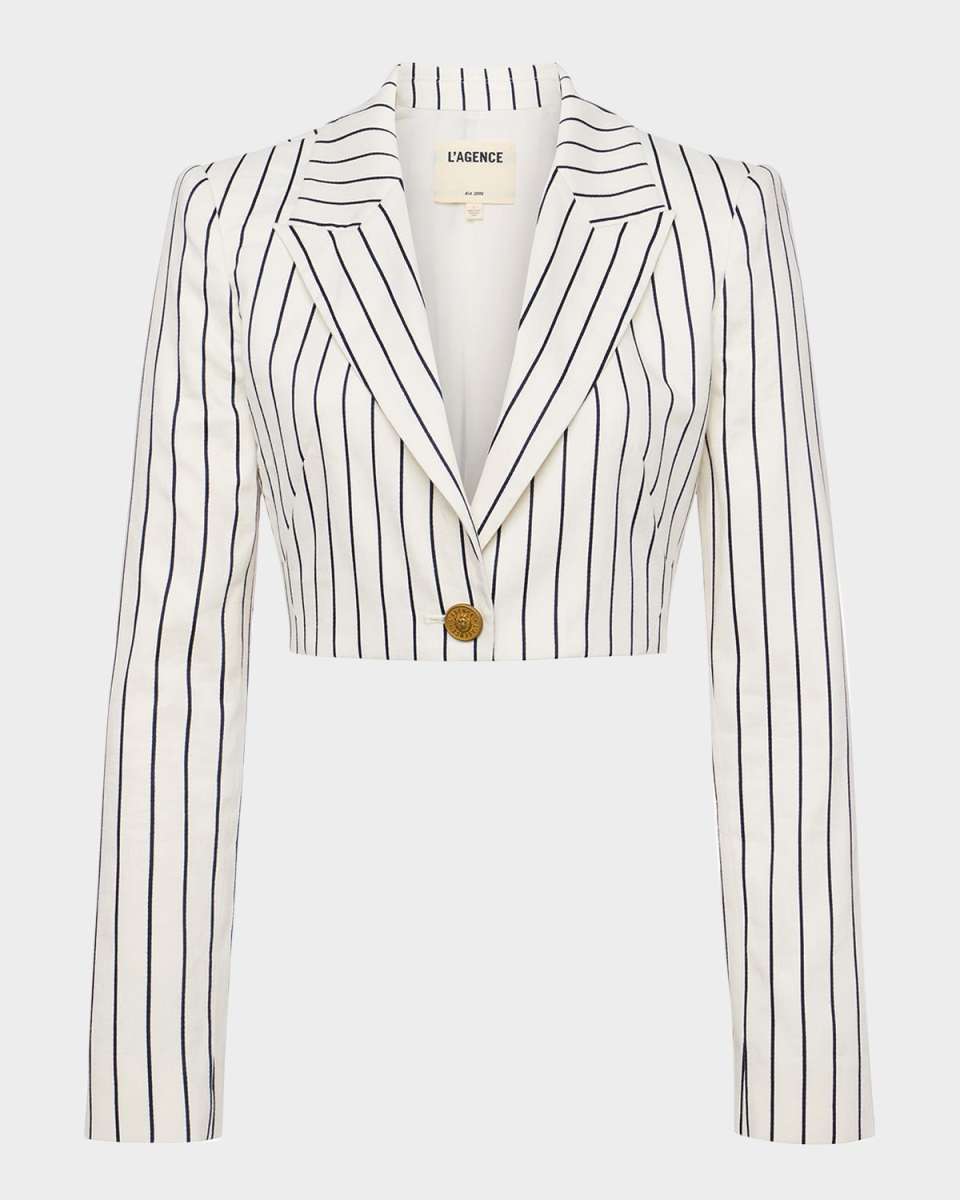 Izzie Striped Cropped Blazer